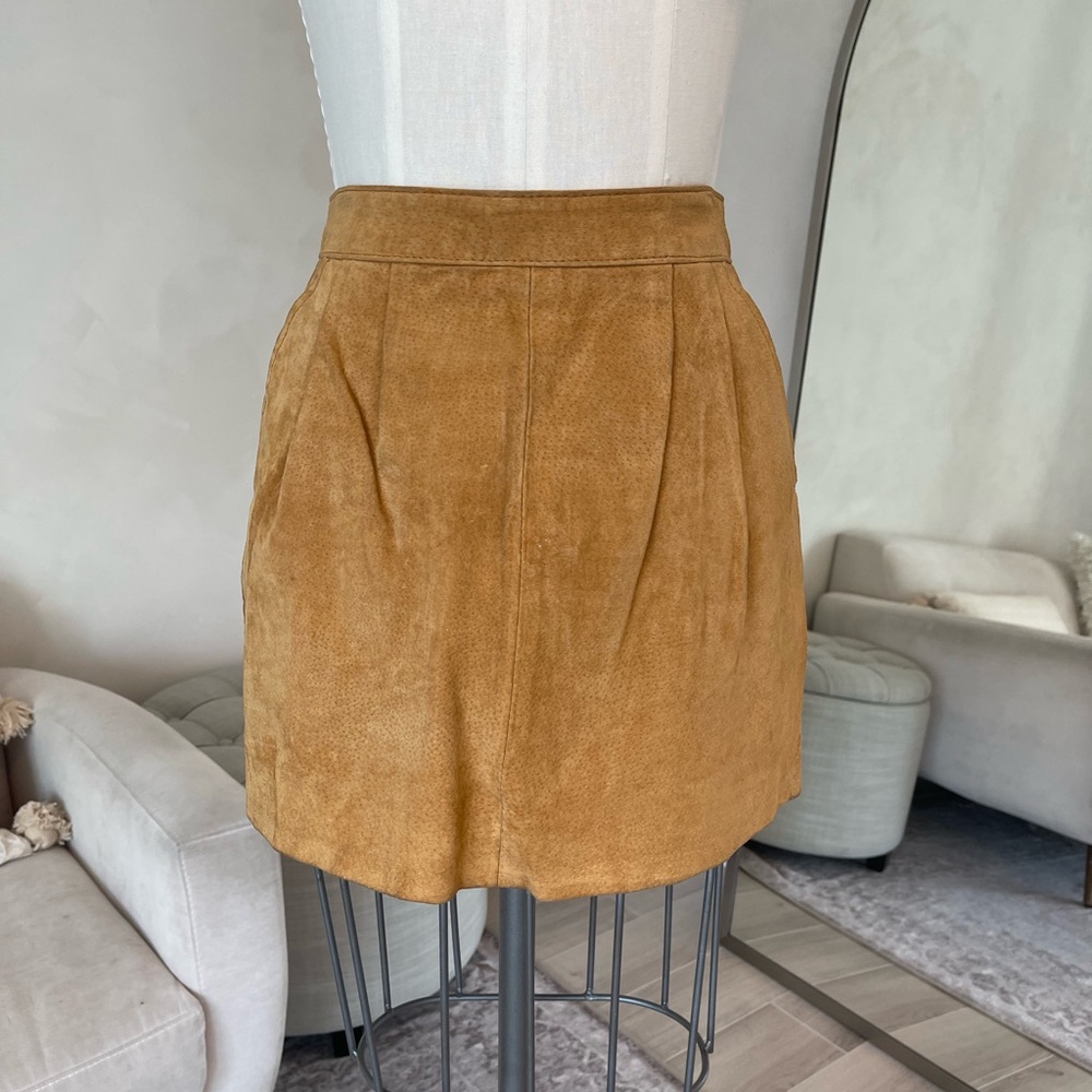 BROWN SUEDE MINI SKIRT SZ M
